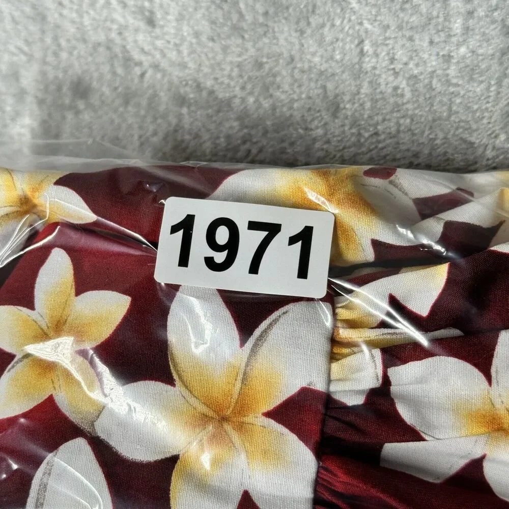 Royal Hawaiian Creations Dress Girl Medium (4) Red Yellow Floral Cruise Vacation
